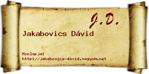 Jakabovics Dávid névjegykártya